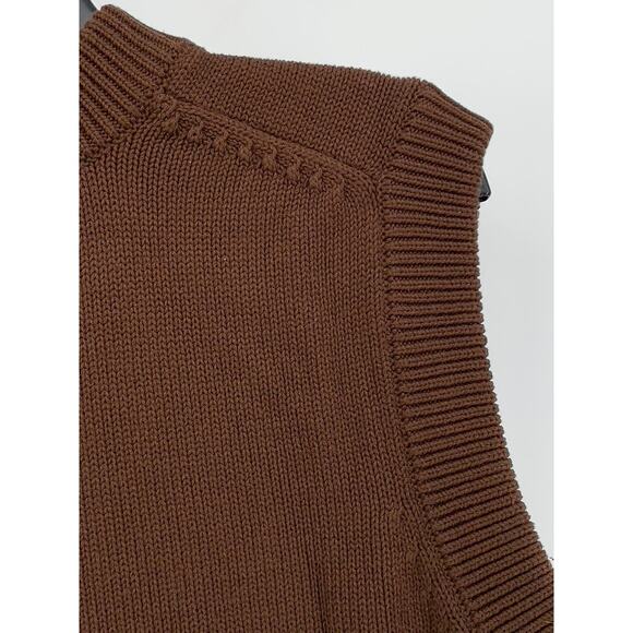 MNG Women's Brown Knit Crewneck Sleeveless Tank Top SZ XS - Picture 5 of 9